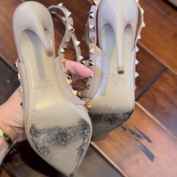 100% HOLIDAY LUXURY - VALENTINO GARAVANI Patent Rockstud Ankle Strap Pum… - Picture 5 of 6